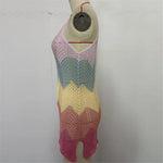 2025 New Colorful Hollow Out Crochet Knitted Tunic Beach Cover Up Cover-ups Beach Dress Beach Wear Beachwear Female Women K6522
