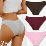 3Pcs Women Cotton Panties for Women Sexy S-XL Low Waist Briefs Female Breathable Underwear Girl Intimates Lingerie Solid Color