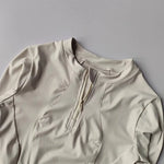 Women's Slim Fit Long Sleeved Yoga Exercise Top Elastic Half Zipper Fitness Suit for Active Wear