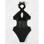 S - XL Underwired Cut Out Halter Women Swimwear One Piece Swimsuit Female Monokini High Cut Bather Bathing Suit Swim Lady V4418