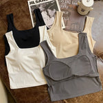 Summer Ice Silk Bras Top Square Neck Crop Top Solid Color Underwear Streetwear Bra Top for Women Sexy Lingerie