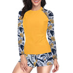 Women's Swimsuit Tankini Set Female Long Sleeves Swimwear 2026 Surfing Sports Pool Beachwear 3-Piece Bathing Suits With Shorts