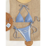2026 Glitter Sparkling Pearls Halter Bikini Women Swimwear Female Swimsuit Two-Pieces Bikini Set Bather Bathing Suit Swim V8342