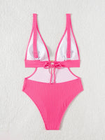 2026 Deep V Neck Cut Out Women Swimwear One Piece Swimsuit Female High Leg Cut Monokini Bather Backless Bathing Swim Beachwear