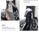 Women Sexy Chinese Traditional Cheongsam Qipao Dress Lingerie High Split Bandage Mini Uniform Dresses Costumes