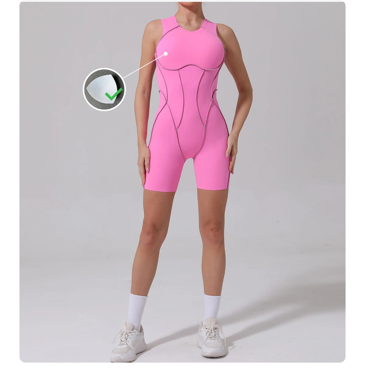 Yoga Jumpsuit Summer Short Sleeveless Sports Wear Gym Fitness Sports Bodysuit Women Dance Running Workout Clothes Yoga Jumpsuit