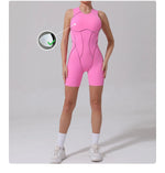 Yoga Jumpsuit Summer Short Sleeveless Sports Wear Gym Fitness Sports Bodysuit Women Dance Running Workout Clothes Yoga Jumpsuit