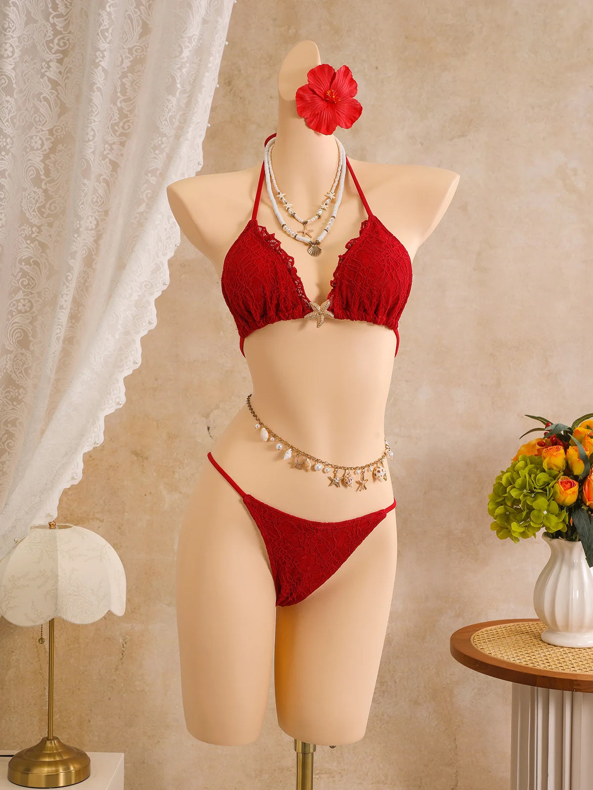 Sexy White Lace Bikini Set 2026 Women Beach Starfish Push Up Bra Swimsuit Holiday Bathing Suit Pleate Cover Up 3 Piece Swimwear