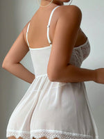 Hot Tulle Bra And Garter SetSexy Lingerie Set Transparent WomenErotic Lace Sleepwear Sexy Underwear Deep V Dress