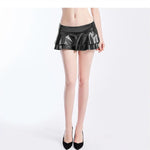 Erotic Lingerie Mini Sexy Skirt Club Wear Exotic Women's Skirt Elastic Waist Sexy Faux Leather Mini Micro Dress