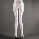 Women Leggings Stage Performance Glossy Shiny High Waist Fitness with Socks Stage Show Skinny Yoga Trousers Women Clothing