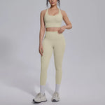 Women's Yoga Set Sports Fitness Running Beautiful Back Slim Fit Bra Hip-lifting High Waist Pants Workout Training Gym Suits