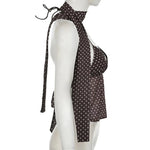 Y2k Style Polka Dot Tank Top Women Sexy Deep V neck Backless Women's Tanks Fashion Night club Outfit Lady 2026 Summer Dress up