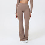 Hearuisavy Summer Woman Workout Flared Pants Leggings Pilates Fitness Trousers High Waist Butt Lifting Yoga Bell-Bottom Pants