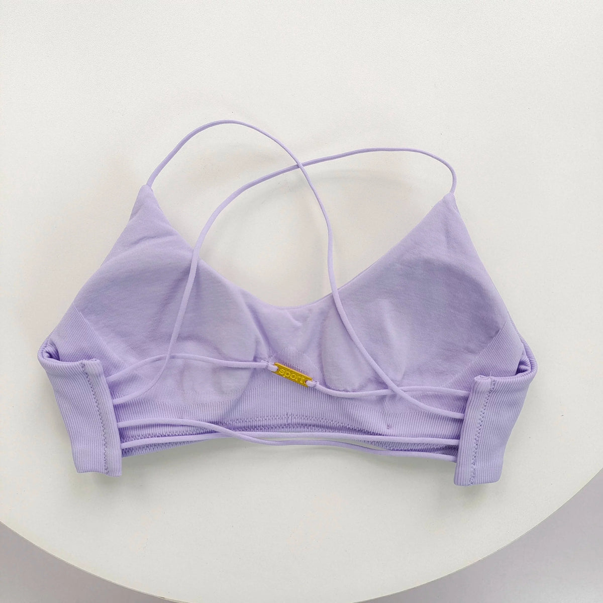Sexy Soft Fitness Sport Bra Spaghetti Strap Cross Back Hollow Women Top Tight Gym Yoga Underwear Athletic Workout With Chest Pad