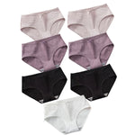 7Pcs/Set Cotton Panties Low Waist Briefs Women Sexy Lingerie Female Underpants Panty Solid Color Breathable Underwear Intimates