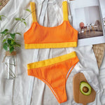 Sexy Splicing Ribbed Bikinis High Waist Bikini 2026 Female Swimsuit Women Swimwear Two-pieces Bikini Set Bathing Suit Swim Lady