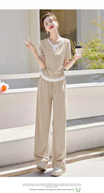 Knitted two-piece casual suit is loose and comfortable