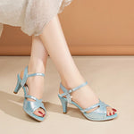 Sandals for Women'sNew Summer Elegant Temperament High Heels Coarse Heels Fish Mouth Breathable Comfortable Fashion Pumps