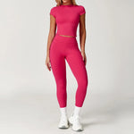 Yoga Set 2PCS Women Tracksuit Nude Feeling Workout Sets Gym Clothes Push Up Fitness Running Sportwear Sport Bra Leggings Suit