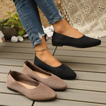 Elastic Knitting Flats Slip on Shoes for WomenSummer Breathable Soft Loafers Woman Lightweight Casual Shoes Mom Moccasins