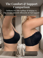 Plus Size Strapless Bra C D Cup Underwire Black Lace WomenAnti-Slip Comfort Support Lingerie for evening gowns MR3502