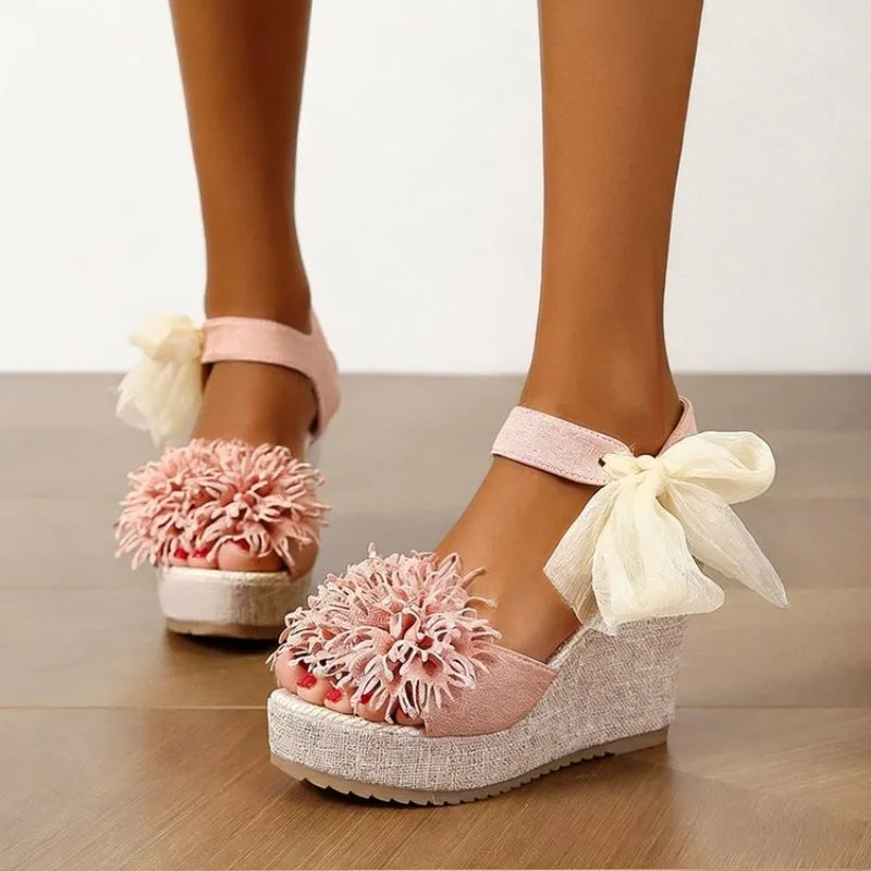 2026 Women Sandals Platform Comfortable Sexy Slippers Outdoor Wedges Women Shoes Casual Beach New Flower