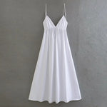 Foridol White Women Sundress Backless Sexy Casual Beach Vestidos Maxi Long A-line Fashion Holiday New Dress
