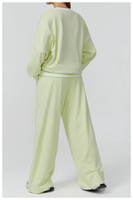 Women's Seamless Yoga Set Long-sleeved Top Pants Tracksuit Running Fitness Sports Set High Waist Slim-fitting Suit
