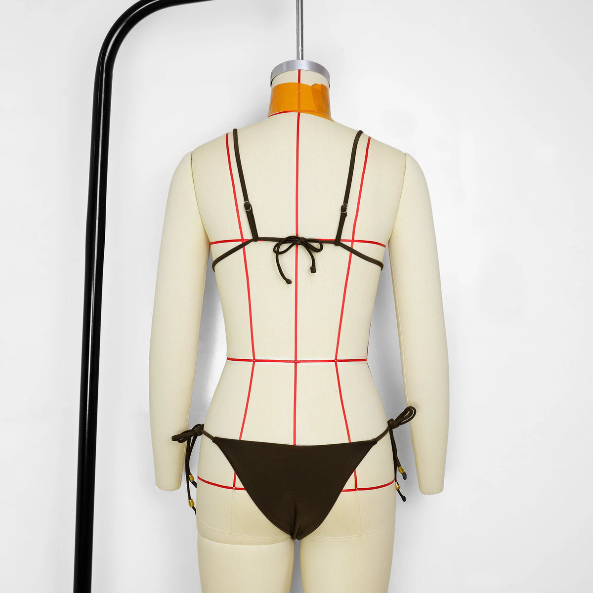 Women's Stylish Solid Color Three-Point Drawstring Bikini Set Cross-Border Swimwear Separate 2025 Sexy Female Bathing Suit