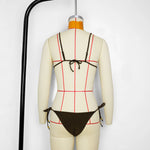 Women's Stylish Solid Color Three-Point Drawstring Bikini Set Cross-Border Swimwear Separate 2025 Sexy Female Bathing Suit