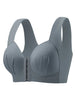 Women's Ruched Front Wireless Daily Bra Front Closure Fixed Padded Cups Seamless Back Smoothing Breathable Comfort Material