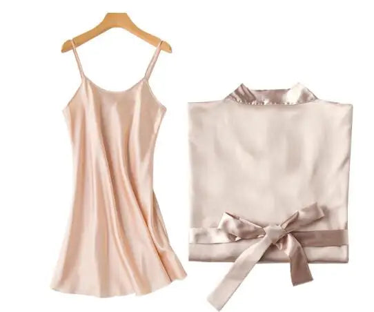 1PC/2PCS bride bridesmaid Robe with letters sling cami dress mother sister of the bride wedding gift bathrobe kimono satin robes