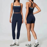 Yoga Set Women Tracksuit 2 Piece Gym Clothing Sportswear Running Tank Top Fitness Leggings Workout OutfitsAthletic Wear Suit