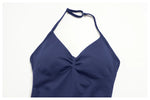 2pcs Seamless Lycra Sports Yoga Sets Women's Hanging Neck Tank Top High Elasticity Hip Lifting Shorts Workout Outfits Tracksuit