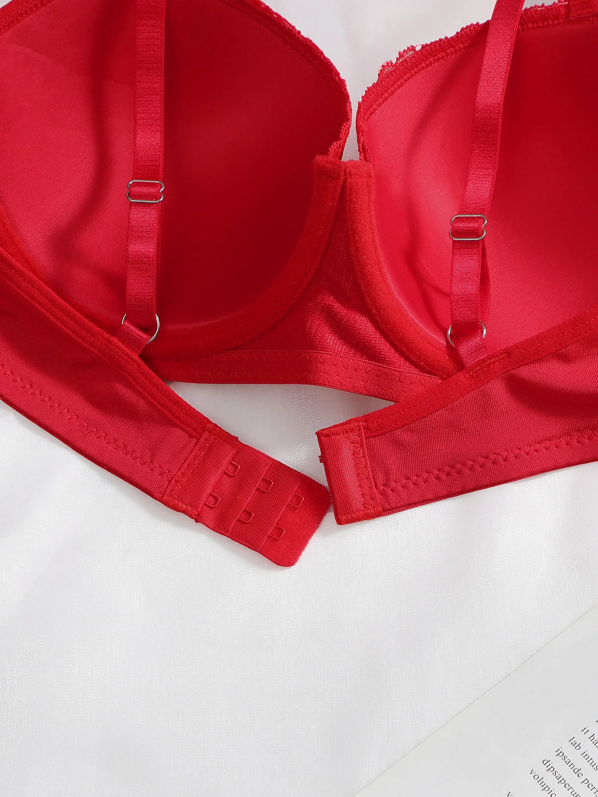 Hot selling Sexy Women's New Year bra lace gathering big red festive hot sexy lingerie Push Up brassiere J2475