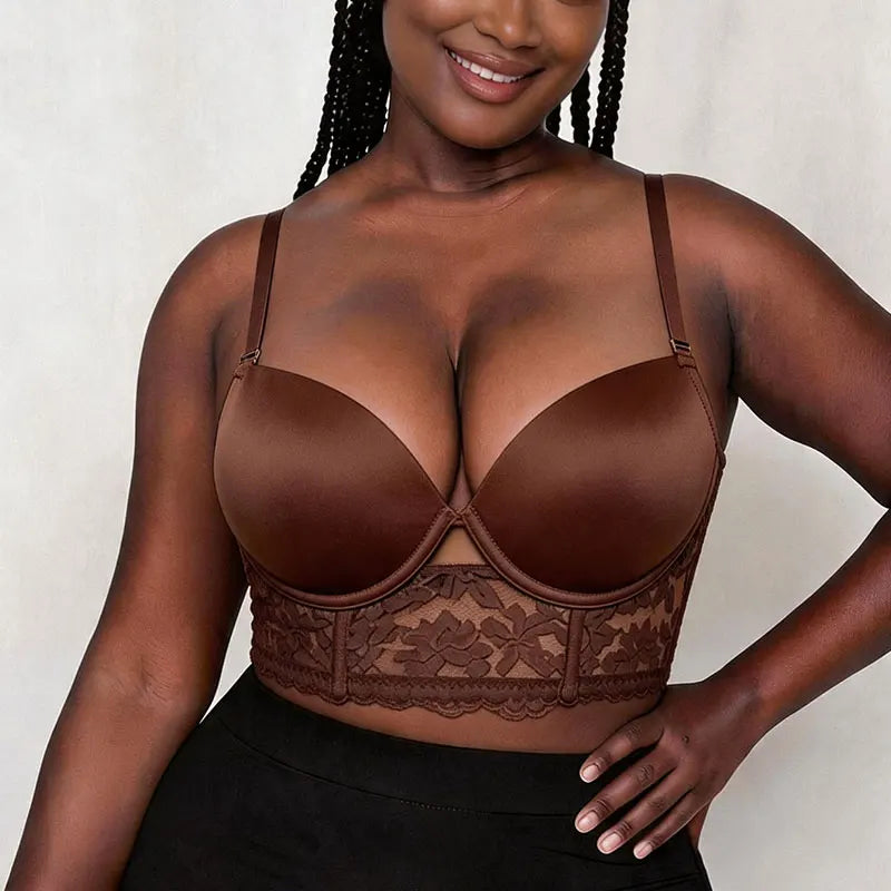 Plus-Size U-Shaped Backless Bra for Women, Sexy Push-Up Anti-Sagging Bra for Large Busts, Thin Invisible Backless Bra