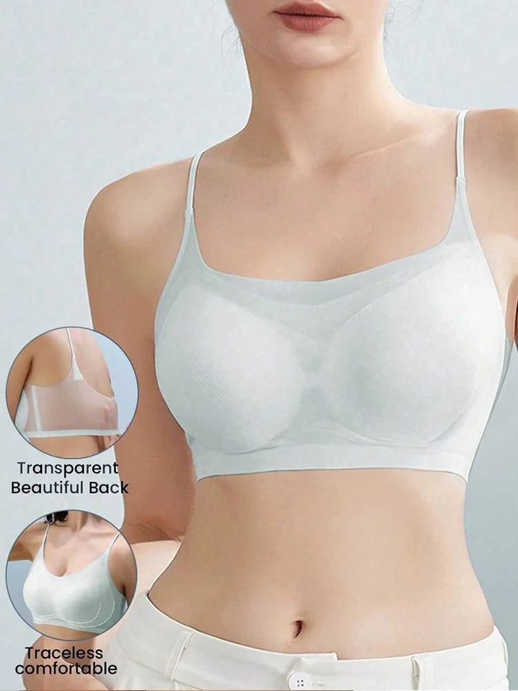 Summer Ice Silk Seamless Ultra-thin Ice Silk Bra Lifting Bra M-4XL Women's Sports Bra Wireless Underwear Air Cooling Brassier