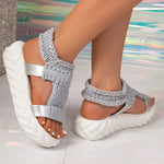 2026Women Platform Sandals Summer Gladiator Sandals Shoes Thick Heels Ladies White Sandalias Casual