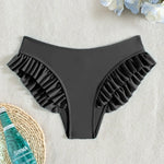 Summer Lotus Leaf Swimsuit for Women Bikini Women's Beach Shorts Defense Bare Swimwear Bather Biquini Solid Swimming Shorts