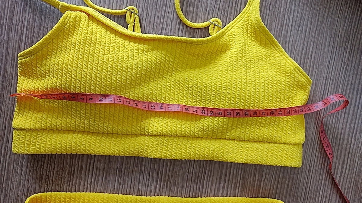 Sexy Solid Yellow Bikini 2026 Mujer High Cut Pleate Women's Swimsuit Separate Beach Bathing Suit High Waist Swimwear Biquini New