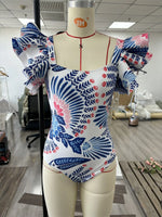 2025 New 2-Piece Shoulder Ruffle Swimsuit With Cover Up Sexy Women Swimwear Push Up Biquini Bathsuit Bodysuit Beachwear Dress
