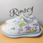 2025 Fashion Crystal Platform Sneakers Women Plus Size Slip On Flowers Printed Flats Woman Breathable Soft Sole Wakling Shoes