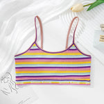 Women Non-wire Bras Female Cotton Bra Tops Striped Crop Top Small Breast Breathable Push Up Bra Comfort Girl Underwear