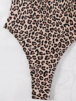 S - XL 2025 Leopard Backless Women Thong Swimwear One Piece Swimsuit Female Monokini High Leg Cut Bathing Suit Swim Beach Wear