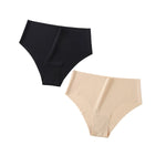 2Pcs/Set Ice Silk High Waist Briefs Panties Women Stretch Underwear Seamless Panties Female Underpants Sexy Lingerie XS-XL
