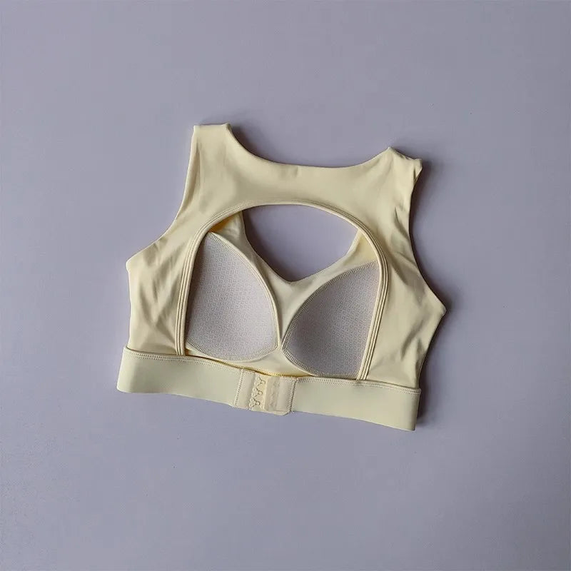 Women's U-Neck Back Hollow Integrated Shock-Absorbing Sports Bra Breathable Fitness Yoga Vest Underwear for Yoga And Fitness