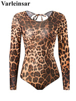 S - XXL 2026 Leopard With Skirt Long Sleeve One Piece Swimsuit Women Swimwear Female High Cut Leg Bather Bathing Suit Swim V7352