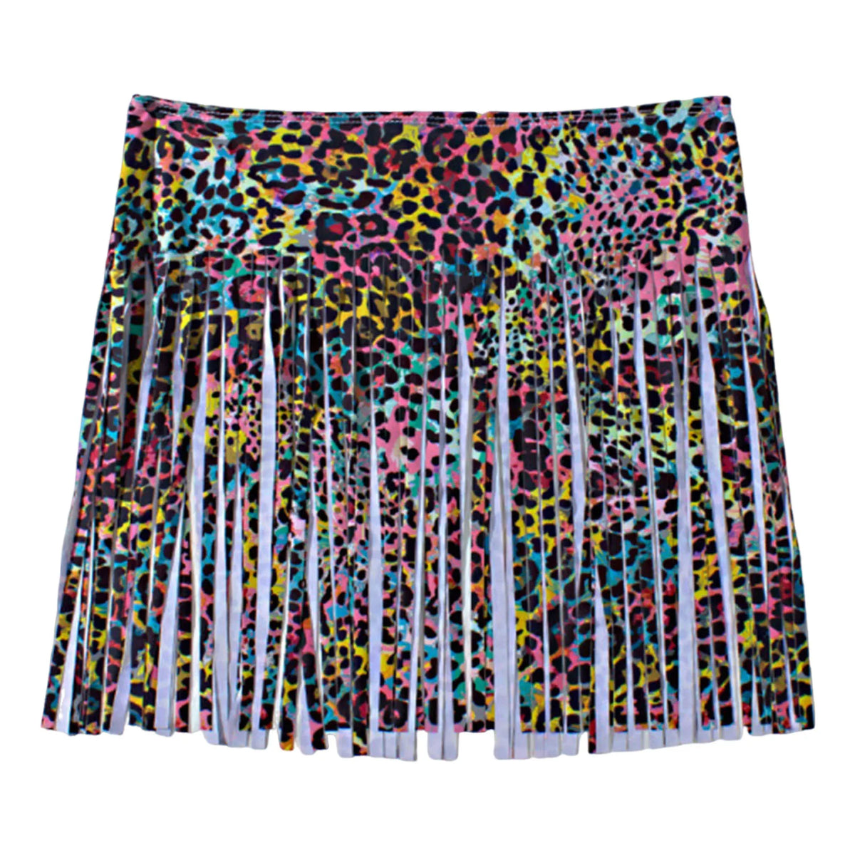 Women Leopard Print Swim Skirt Shorts Tassel Fringe High Waist Bikini Bottom For Beach Party Summer Vacation Pool Bathing Suits
