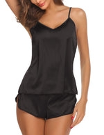 Silk PJs for Women Satin Pajama Set Sexy Lingerie Camisole Nightwear Sleepwear Comfortable Cami Shorts Set Luxury Lingerie